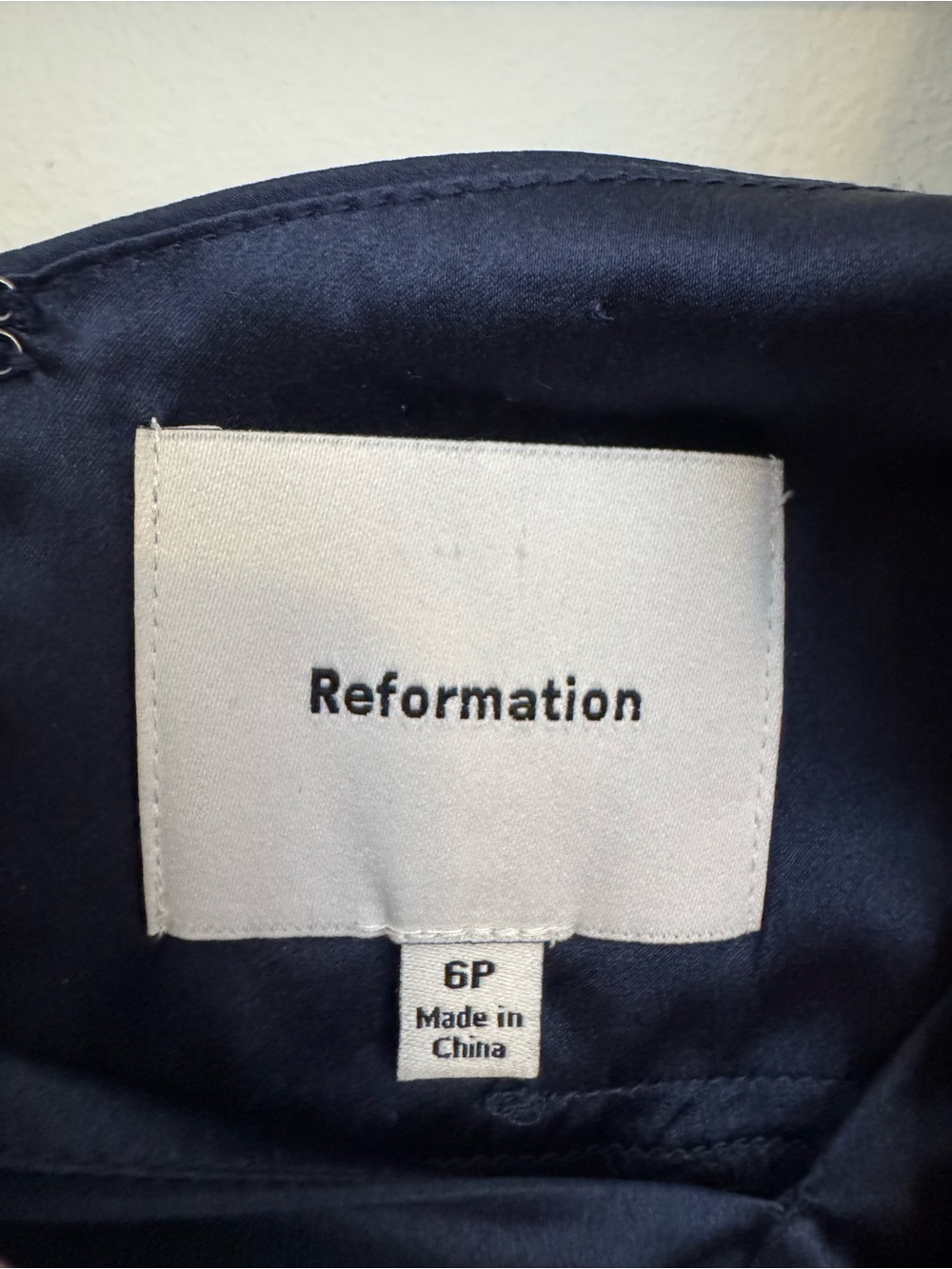 Reformation Daniela Navy Silk Dress - Picture 9 of 9
